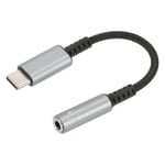 USB Type C to 3.5mm Headphone Jack Adapter USB C to Aux Audio HiFi Cord 5", Grey