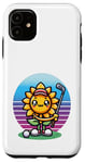 Coque pour iPhone 11 Visière de club de golf de caractère de tournesol sourire