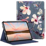 FINTIE Coque pour iPad Pro 11 Pouces 2022/2021 (4ème / 3ème Génération), Housse Angles Multiples Protection Aussi pour iPad Pro 11 pocues 2020/2018 (2e / 1e Gén), Fleur Hibiscus