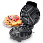 Geepas Waffle Maker Iron Heart Shape Non Stick 5 Belgian 1000W Machine Baking