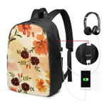 Sac à Dos Homme Femme Ordinateur Portable 17" avec Port De USB pour Voyage Affaires École Crâne Dia De Los Muertos