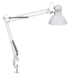 MAUL lampe de bureau MAULstudy en métal | Lampe LED professionnelle | Lampe pince flexible pour le bureau et l'atelier | Haute qualité d'éclairage à LED | Lampe bureau avec ampoule LED | Blanc