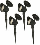 4 X Solar Spot Lights Sun Powered 3 Led Garden Outdoor Garden Lamps Woodside