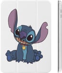 Stitch Pu Ipad Case 2020 Antichoc Veille/Réveil Automatique Ipad 10.2 Pouces Réglage De L'angle Mignon Transparent Personnage Housse De Protection