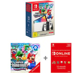 NINTENDO Switch OLED White & Super Mario Bros. Wonder Bundle & Nintendo Switch Online 12 Month Membership, White