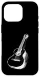 Coque pour iPhone 16 Pro Crayon de guitare classique Croquis Guitariste Rock Roll