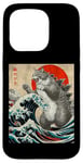 Coque pour iPhone 15 Pro Catzilla Cat Art japonais Cadeau amusant pour homme, femme, enfant