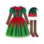 Jultomte Clown Kostym för Barn, Halloweenföreställning M【120】