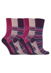 6 Pairs Ladies GG55 Gentle Grip Socks Size 4-8 Uk Pink Stripe Dots