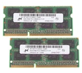 8G Micron 2pcs 4GB 2RX8 DDR3 1333MHz PC3-10600S CL9 SO-DIMM Laptop Memory RAM #Q