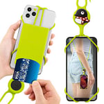 Bandoulière Laniere Telephone Portable en Silicone, Cordon Collier Taille Universelle pour Smartphone iPhone 11 Pro Max XR XS Max X 8 7 Plus Samsung Galaxy S10 S9 S8 Note 9 Pixel Huawei- Vert