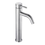 Krone - Mitigeur lavabo haut inox brossé avec bonde h 29.5 cm - Kolibri