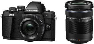 E-M10 Mark Ii Appareil Photo Numérique Compact Ecran Lcd 3"" (7,62 Cm) 16,1 Mpix Usb/Wi-Fi/Optique/Jack Noir + Ez Pancake Objectif 14-42 Mm/40-150 Mm Noir