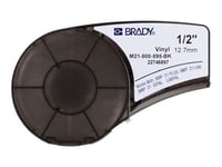 Brady B-595 - Vinyl - Matt - Permanent Självhäftande - Vitt På Svart - Rulle (1,27 Cm X 6,4 M) 1 Rulle (Rullar) Film - För Brady Bmp21, Bmp21-Lab, Bmp21-Plus  Id Pal  Labpal