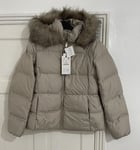 ZARA MINK WATER REPELLENT PUFFER JACKET COAT WITH DETACHABLE HOOD SIZE L BNWT