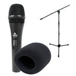 Devine DM 20 micro de chant avec pied et bonnette anti-vent