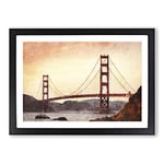 Big Box Art Golden Gate Bridge Vol.3 Painting Framed Wall Art Picture Print Ready to Hang, Black A2 (62 x 45 cm)