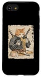 iPhone SE (2020) / 7 / 8 Samurai Cat Loves Ramen Funny Anime Japanese Artwork Samurai Case