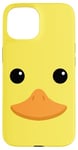 iPhone 15 Cute Yellow Duck Face Costume For Kids and Toddlers Case