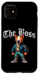 Coque pour iPhone 11 Veste cool Bull Terrier Dog The Boss Cool pour chien, maman et papa