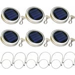 Solaire Mason Jar couvercle clair avec 2 m de lumières poignée 20 LED Lampe suspendue Lanterne jardin lumière blanche 6PCS chane d'éclairage,de DEBUNS