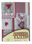 Tex family Tissu d'ameublement Grand Foulard, Couvre-lit, Couvre-canapé, Tissu Aprica Rouge – 1 Place