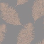 FAWNING FEATHER WALLPAPER ROSE GOLD / GREY - HOLDEN DECOR 12629 METALLIC NEW