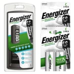 Energizer Universal Charger + 4 x C 2500 mAh Batteries