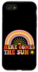 Coque pour iPhone SE (2020) / 7 / 8 Here Comes The Sun Style rétro arc-en-ciel