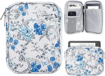 6-7 Pouces Housse Pour Tablette Kindle Paperwhite Et Kindle Colorsoft Signature Edition, Housse Protectrice Avec Pochette Pour Kindle E-Reader/Kindle Oasis,Fleur Bleue&blanc