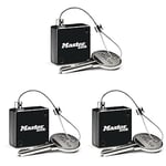 Master Lock 5490EURD Retractable Tether for Key Safe, Up to 91 cm Long, Black (Pack of 3)