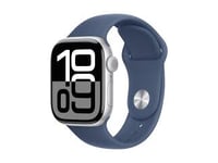 Apple Watch Series 10 42Mm Silver Aluminium Case With Denim Sport Band M/L Gps+Cellular Mwx43qc