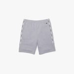 Lacoste Mens Branded Bands Soft Cotton Shorts in Grey material_cotton - Size X-Large