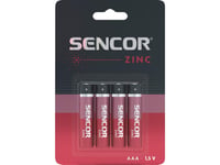 Sencor Zink-Kol-Batteri, Aaa (Lr03), Aaa, 1,5V, Sencor, Blister, 4-Pack