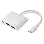 RF-4366444 Adaptateur [1x usb-c® mâle - 1x hdmi femelle, usb 3.0 femelle type a, usb-c® femelle] blanc contac - Renkforce