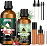 Rosemary Oil for Hair Growth 50ml - Castor Oil 100ml Hair Growth Oil 100% Pure