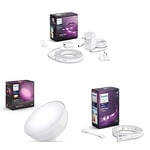 Philips Hue White & Color Ambiance Indoor LightStrips+ 2m base connectique + Go Lampe portable connectée Compatible Bluetooth, Compatible avec Alexa + Ambiance Indoor LightStrips+ 1m extension