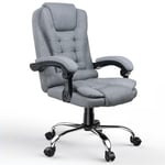 naspaluro Fauteuil de Bureau, Chaise Bureau Ergonomique avec Large Assise rembourrée, Siège de Bureau Inclinable Hauteur Réglable, Roulette Silencieuse, Gris