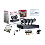 Kit de surveillance video 4 camera infrarouge hd 2TB+ dvr + alimentation + cables