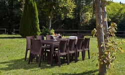 Table d'extérieur rectangulaire extensible, Made in Italy, couleur marron, Dimensions 150 x 72 x 90 cm (extensible jusqu'à.[Q218]