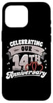 iPhone 16 Pro Max 14th Wedding Anniversary Celebrating 14 Years Matching Gift Case