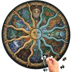 1000 bitars pussel för vuxna - Zodiakens stjärnbild pussel - Rund mandala astrologi pussel cool