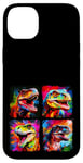 Coque pour iPhone 14 Plus Dinosaure T Rex Pop Art Dessin Coloré Peinture