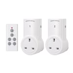 HBN Remote Control Plug Socket, 13A/3120W Wireless Light Switch 30M/100ft 2 Pac