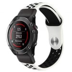 Garmin Fenix 5 / Forerunner 935 22mm tvåfärgat klockband av silikon - Vit / Svart