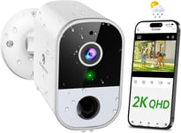 Camera Surveillance WiFi Exterieure sans Fil,2K Cam?ra de Surveillance Ext?rieur/Int?rieur Batterie avec AI & PIR D?tection Mouvement,Audio Bidirectionnel,Sir?ne,Compatible avec Alexa