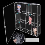 Organiseur de Figurines Transparent pour Mini Figurines d'action 12 Compartiments - Boîte de Rangement Murale Transparente pour Mini Jouets ou Objets de Collection en Pierre