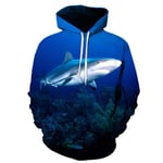 ZHRDRJB 3D Imprimé Hoodies,Unisex Pullover 3D Print Seabed Shark Hoodie Sweatshirt Couple Novelty Outerwear Tracksuits Hip Hop Cool Streetwear with Pocket,L