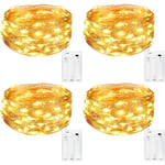 Dolaso - Guirlande Lumineuse [Lot de 4], Mini Guirlande led a Pile 5m 50 LEDs Intérieur et Extérieur Décoration Lumière pour Chambre Noël Mariage