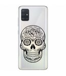 Coque Galaxy S20 PLUS mort noir mexicaine calavera fleur transparente